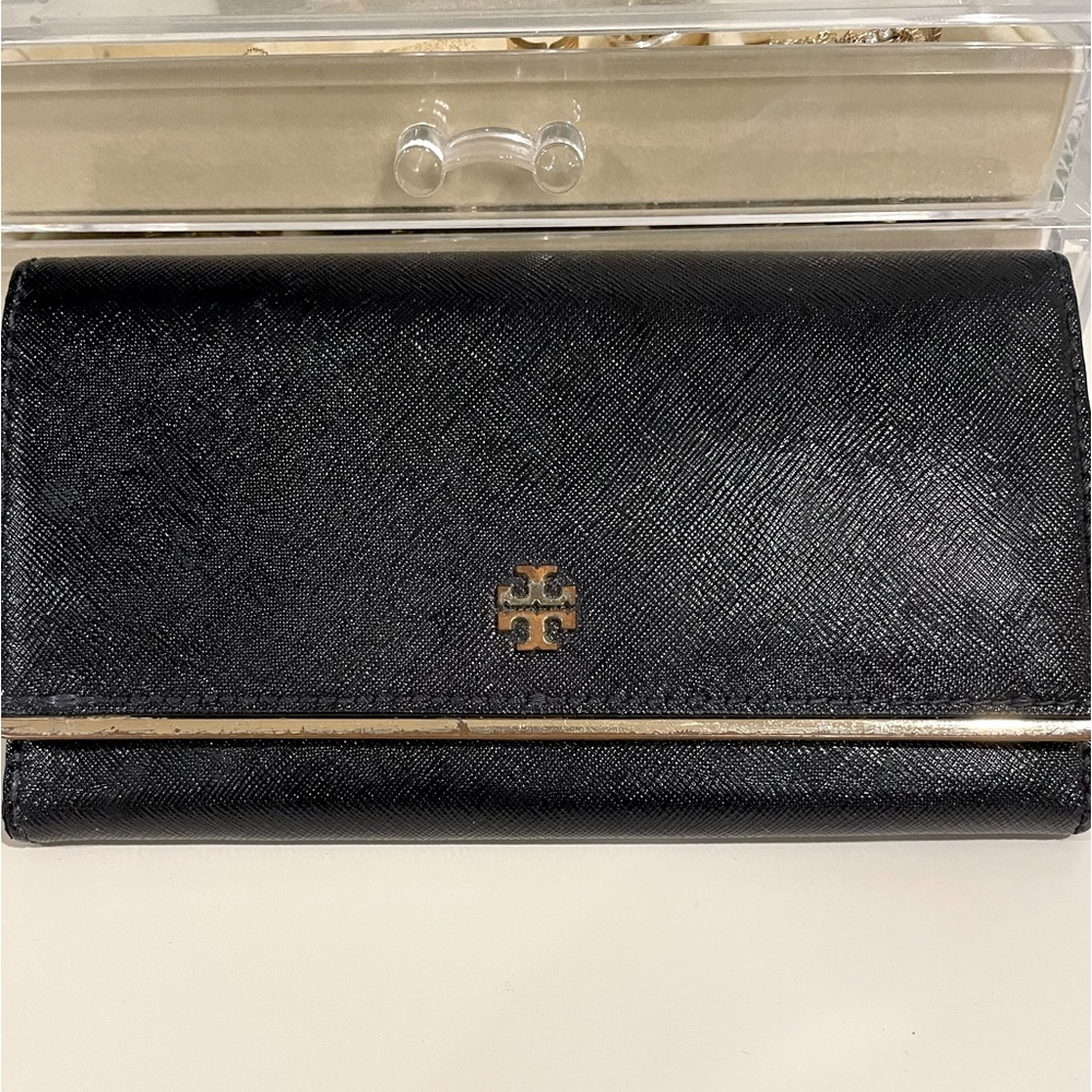 Tory Burch Wallet - Unique, Authentic Card Holder Envelope Style w Gold Detail